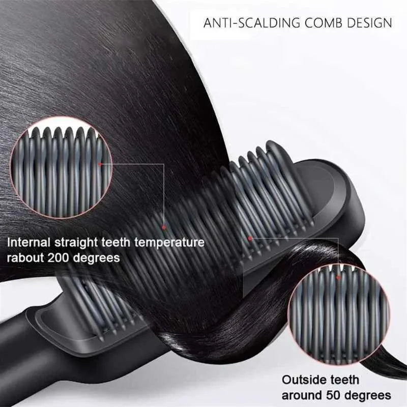 2-in-1 Negative Ion Hair Straightener Comb