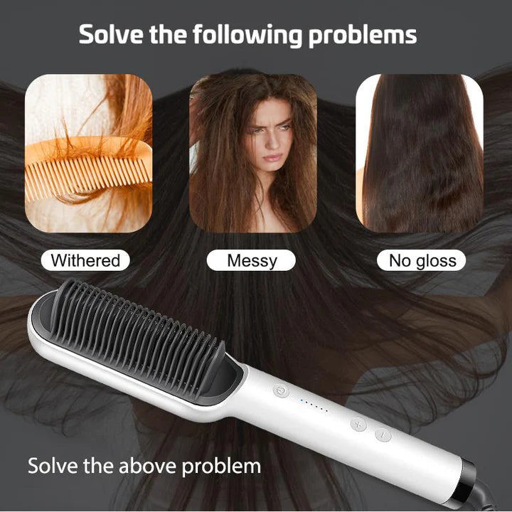 2-in-1 Negative Ion Hair Straightener Comb